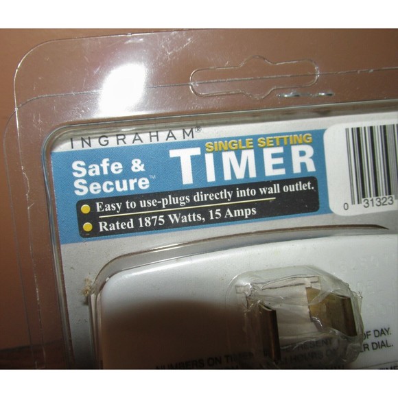 Ingraham Single Setting Timer Wall Outlet Timer Safe & Secure 1875 Watts New - Picture 3 of 6